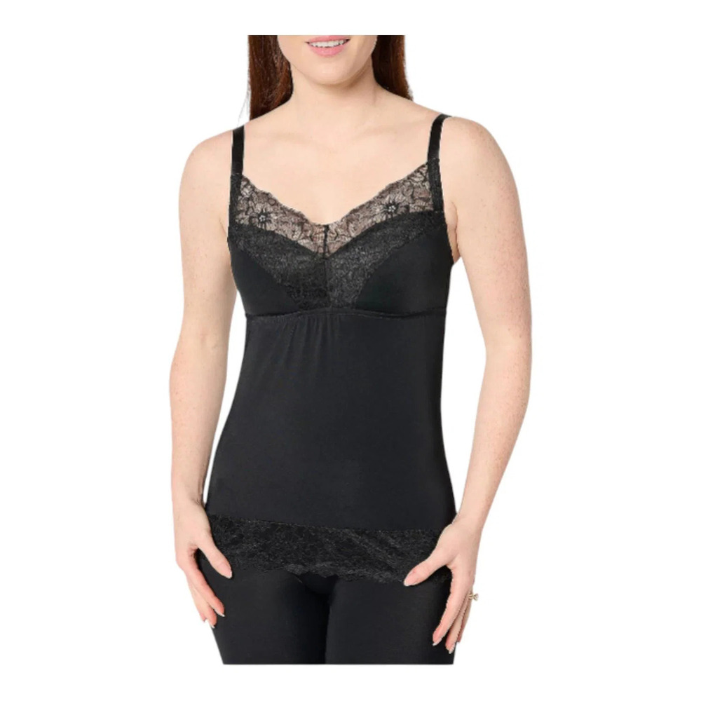 Breezies Women's Soft Support Lace Bra Camisole Black - Regular